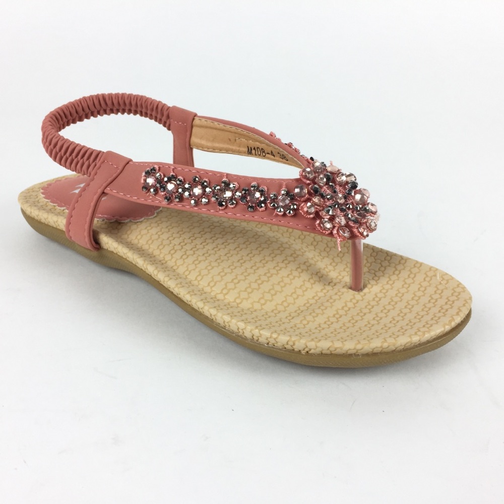 New Pink Sandal Embellished gem stone